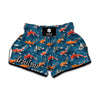 Koi Fish Pattern Print Muay Thai Boxing Shorts