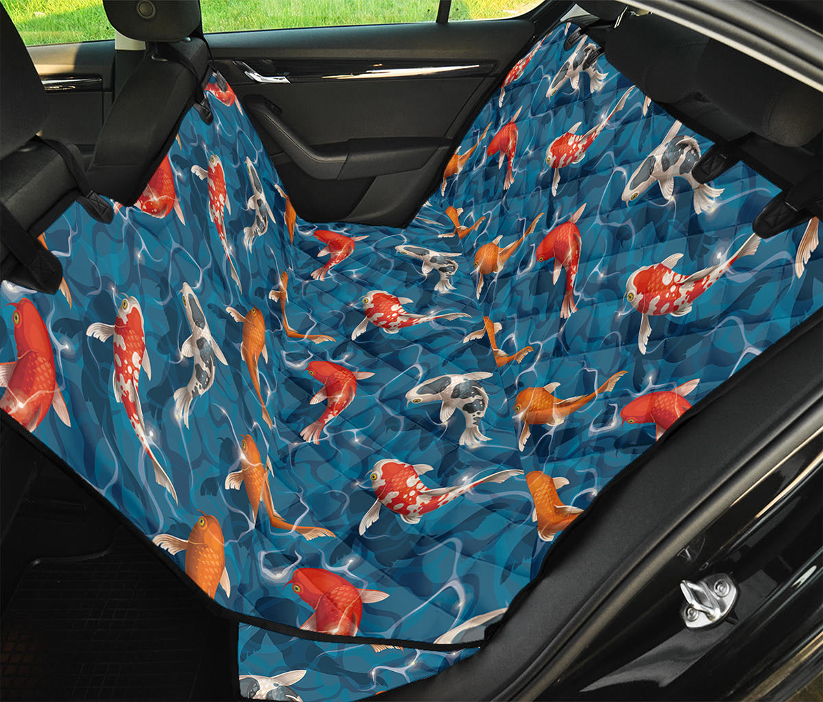 Koi Fish Pattern Print Pet Car Back Seat Cover