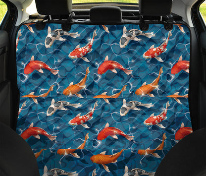 Koi Fish Pattern Print Pet Car Back Seat Cover