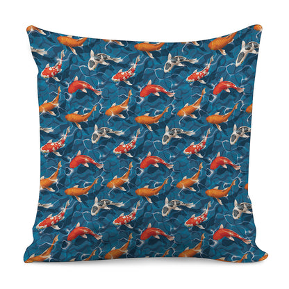 Koi Fish Pattern Print Pillow Cover
