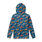 Koi Fish Pattern Print Pullover Hoodie