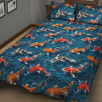 Koi Fish Pattern Print Quilt Bed Set
