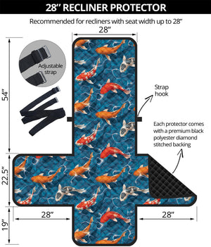 Koi Fish Pattern Print Recliner Protector