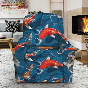 Koi Fish Pattern Print Recliner Slipcover