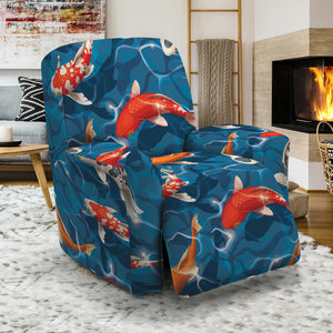 Koi Fish Pattern Print Recliner Slipcover