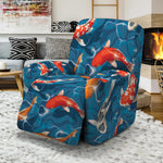 Koi Fish Pattern Print Recliner Slipcover