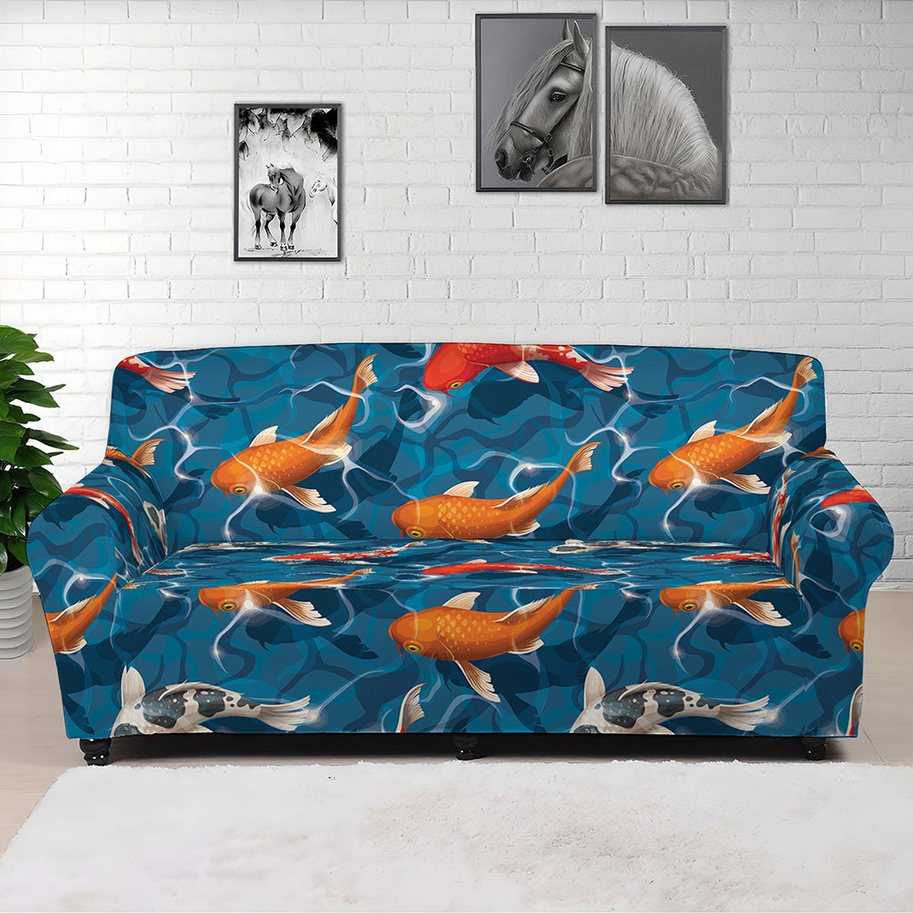 Koi Fish Pattern Print Sofa Cover