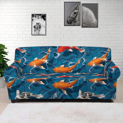 Koi Fish Pattern Print Sofa Cover