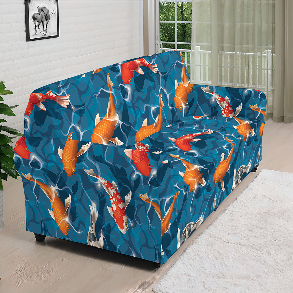 Koi Fish Pattern Print Sofa Cover