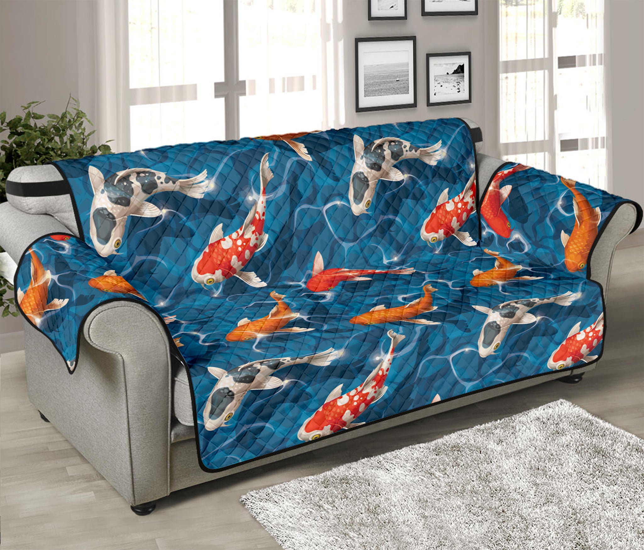 Koi Fish Pattern Print Sofa Protector