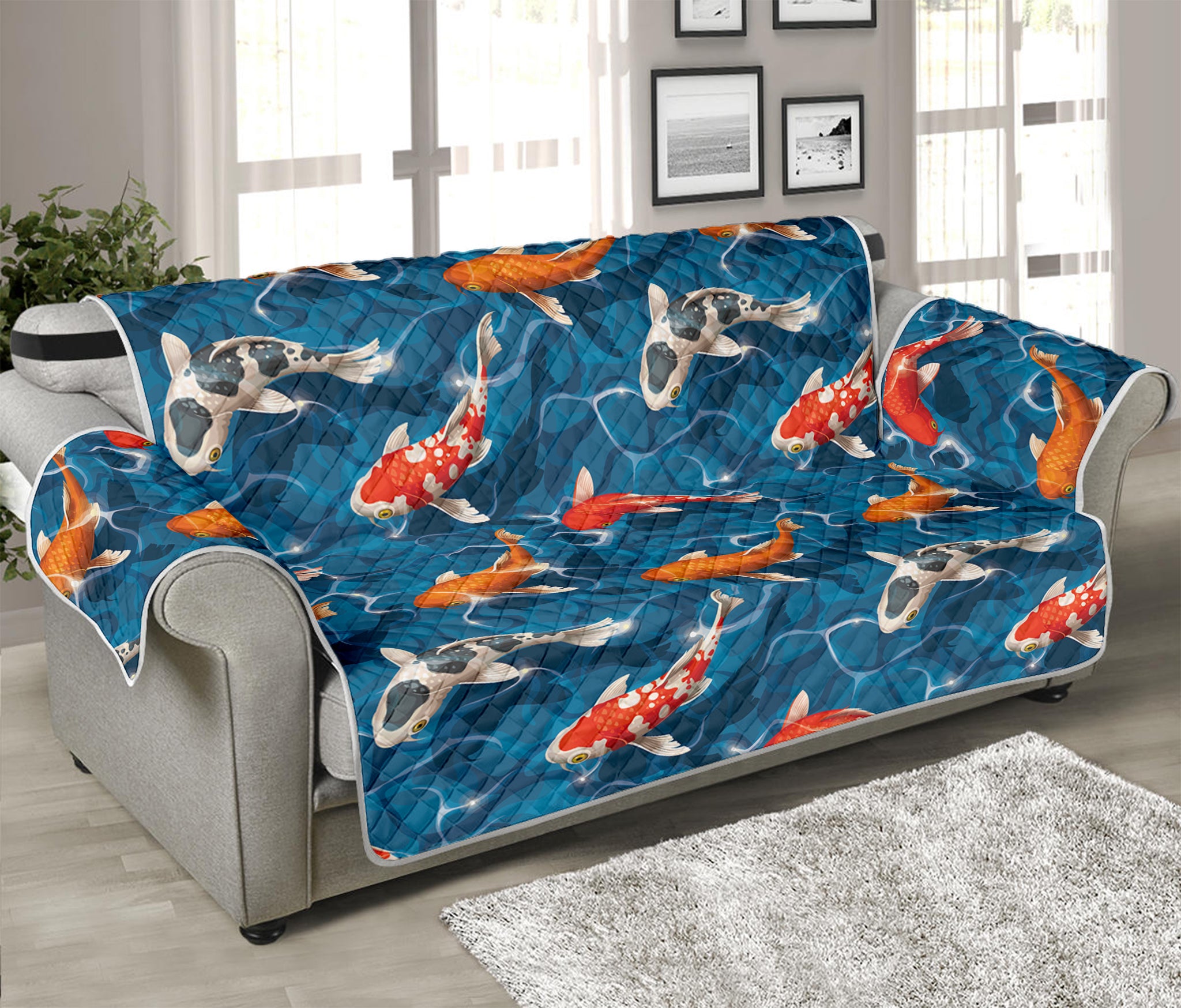 Koi Fish Pattern Print Sofa Protector