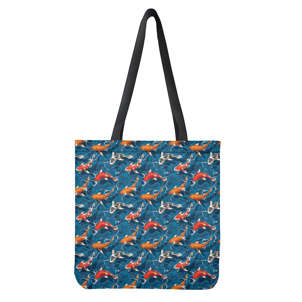 Koi Fish Pattern Print Tote Bag