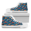 Koi Fish Pattern Print White High Top Sneakers