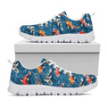 Koi Fish Pattern Print White Running Shoes