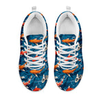 Koi Fish Pattern Print White Sneakers