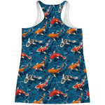 Koi Fish Pattern Print Women's Racerback Tank Top