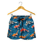 Koi Fish Pattern Print Women's Shorts