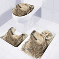 Labrador Retriever And Puppy Print 3 Piece Bath Mat Set