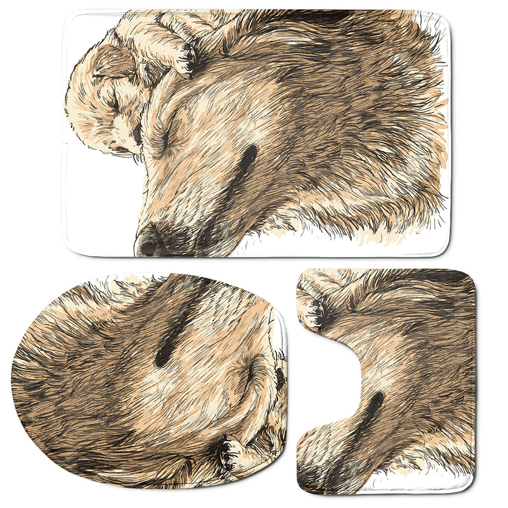 Labrador Retriever And Puppy Print 3 Piece Bath Mat Set