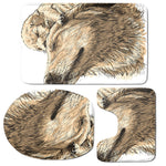 Labrador Retriever And Puppy Print 3 Piece Bath Mat Set