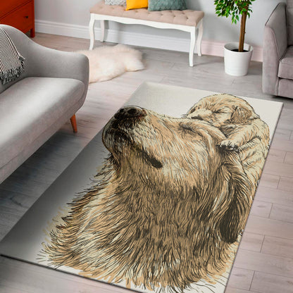 Labrador Retriever And Puppy Print Area Rug