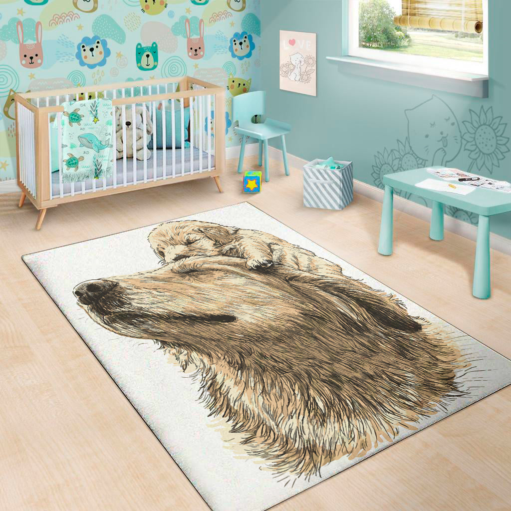 Labrador Retriever And Puppy Print Area Rug