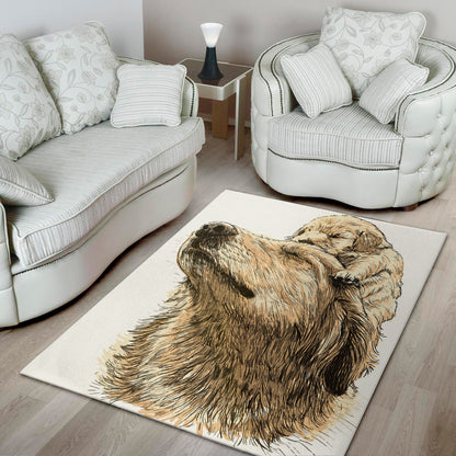 Labrador Retriever And Puppy Print Area Rug