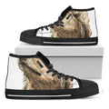 Labrador Retriever And Puppy Print Black High Top Sneakers