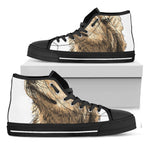 Labrador Retriever And Puppy Print Black High Top Shoes