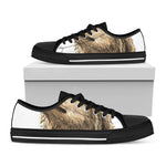 Labrador Retriever And Puppy Print Black Low Top Shoes 