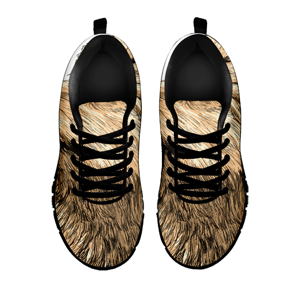 Labrador Retriever And Puppy Print Black Sneakers
