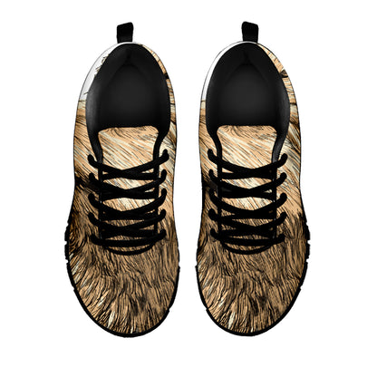 Labrador Retriever And Puppy Print Black Sneakers