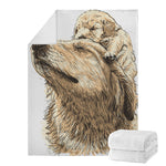 Labrador Retriever And Puppy Print Blanket