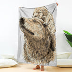 Labrador Retriever And Puppy Print Blanket