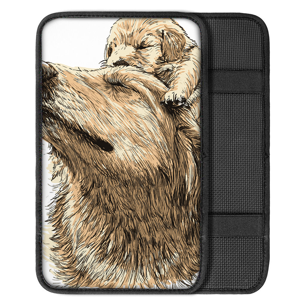 Labrador Retriever And Puppy Print Car Center Console Cover