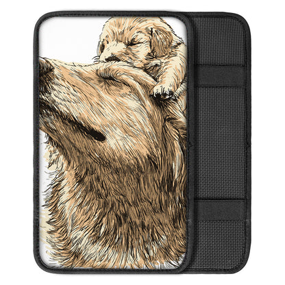 Labrador Retriever And Puppy Print Car Center Console Cover