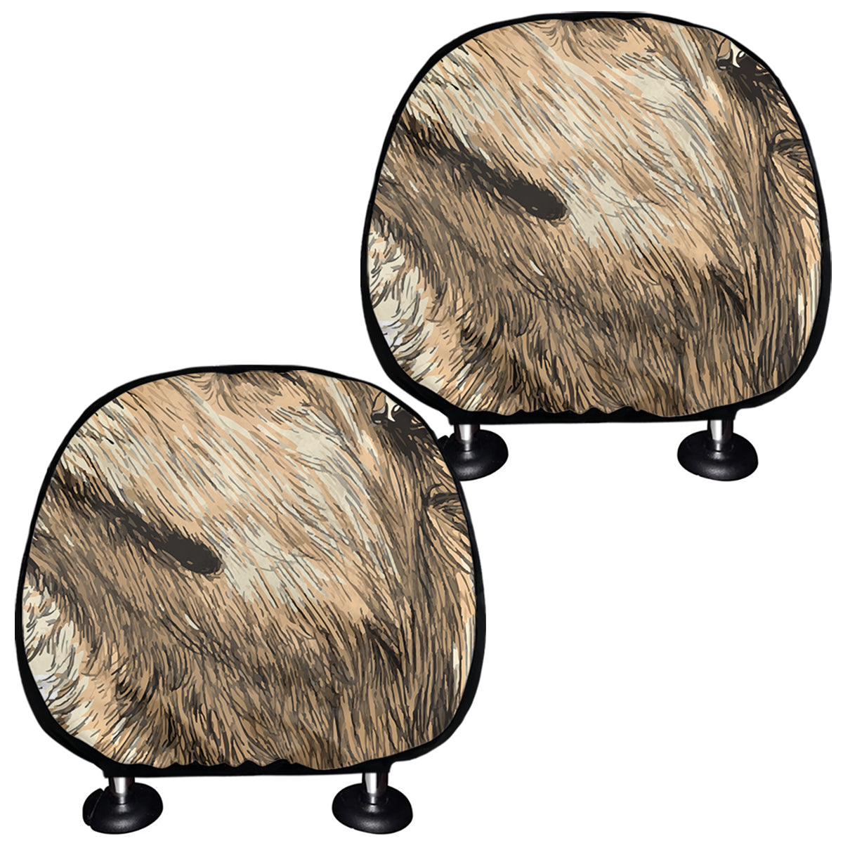 Labrador Retriever And Puppy Print Car Headrest Covers