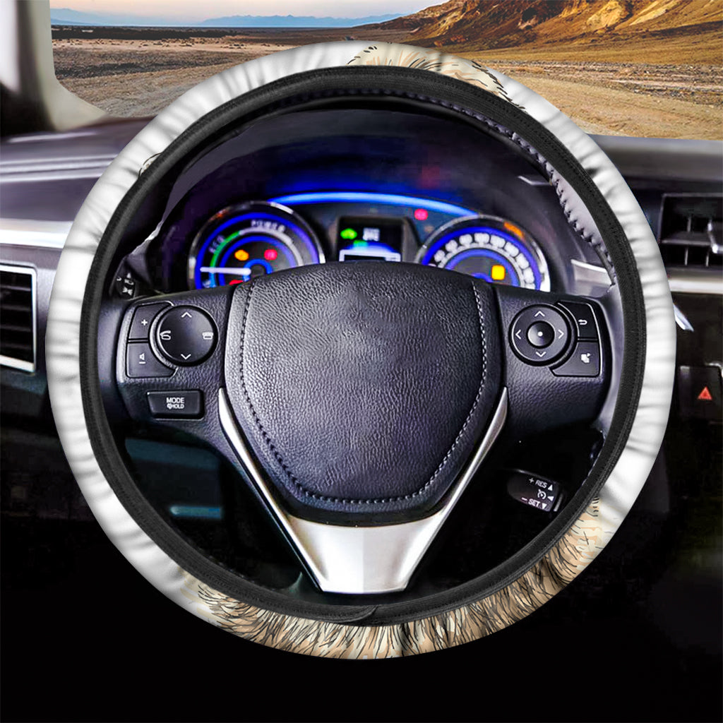 Labrador Retriever And Puppy Print Car Steering Wheel Cover