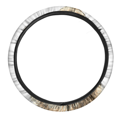 Labrador Retriever And Puppy Print Car Steering Wheel Cover