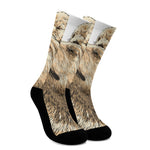 Labrador Retriever And Puppy Print Crew Socks