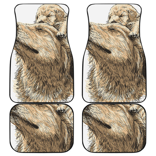 Labrador Retriever And Puppy Print Front and Back Car Floor Mats
