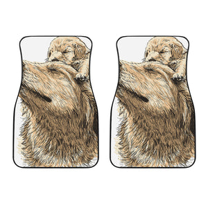 Labrador Retriever And Puppy Print Front Car Floor Mats