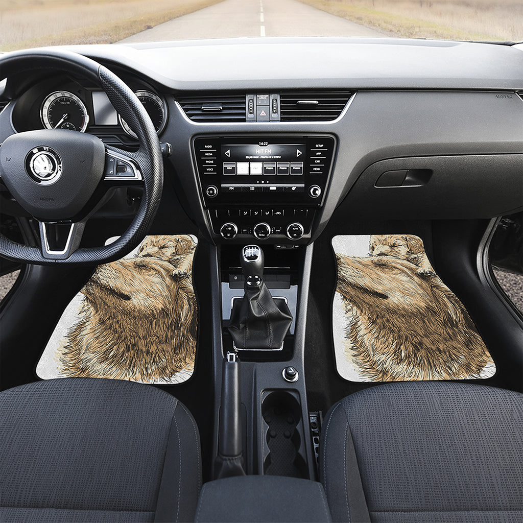 Labrador Retriever And Puppy Print Front Car Floor Mats