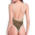 Labrador Retriever And Puppy Print High Cut One Piece Swimsuit