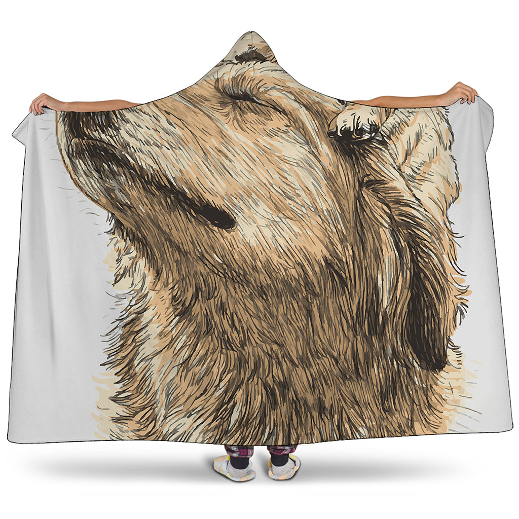 Labrador Retriever And Puppy Print Hooded Blanket