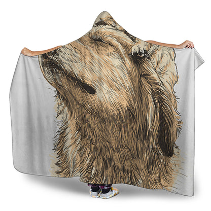 Labrador Retriever And Puppy Print Hooded Blanket