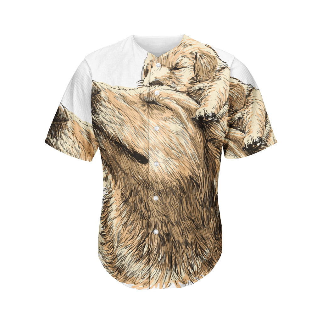Labrador Retriever And Puppy Print Men's Baseball Jersey