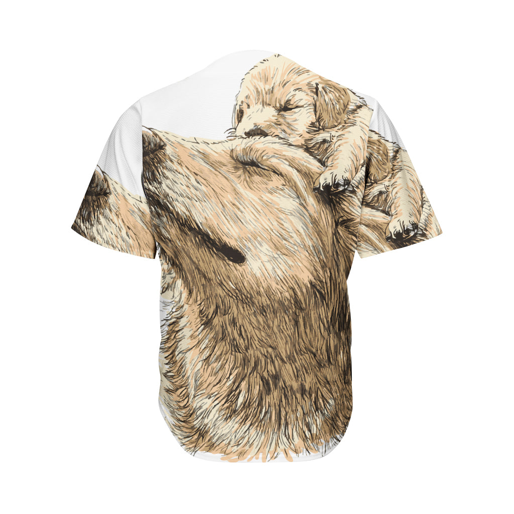 Labrador Retriever And Puppy Print Men's Baseball Jersey