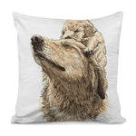 Labrador Retriever And Puppy Print Pillow Cover