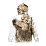 Labrador Retriever And Puppy Print Pullover Hoodie